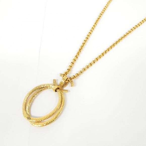 CHANEL Classic CC Logo Pendant Necklace Gold-Tone 18" Chain - Picture 3 of 5